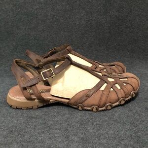 Skechers Biker Women’s Caliper Slingback Strappy Brown Leather Sandals Size 10